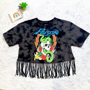 Poison tie dye Graphic Fringe Tee